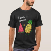 Hallo Zomer High Five Watermelon Ananas Tshirt (Voorkant)