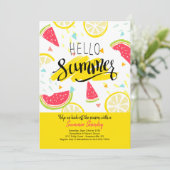 Hallo Zomer in Gele Uitnodiging (Staand voorkant)