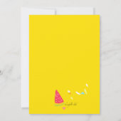 Hallo Zomer in Gele Uitnodiging (Achterkant)