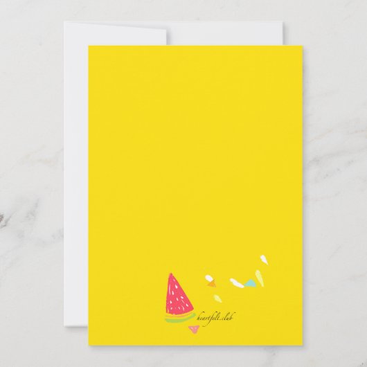 Hallo Zomer in Gele Uitnodiging (Achterkant)