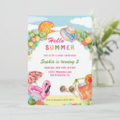 hallo Zomer Kinderen Uitnodiging (Staand voorkant)