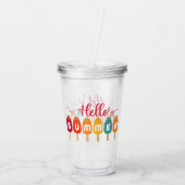 Hallo zomer | Kleurrijk ijsje Acryl Drinkbeker (Achterkant)