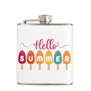 Hallo zomer Kleurrijk ijsje Heupfles