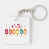 Hallo zomer | Kleurrijk ijsje Sleutelhanger (Achterkant)