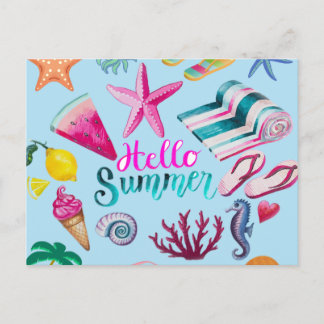 hallo Zomer Kleurrijke Oostzee Briefkaart