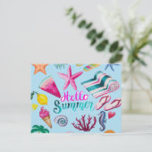 hallo Zomer Kleurrijke Oostzee Briefkaart (Staand voorkant)