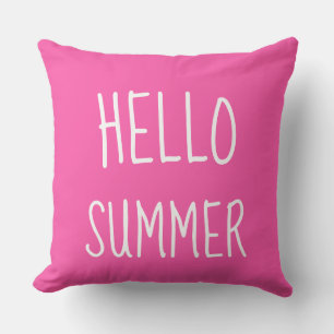 Hallo zomer koele typografie kleurrijk buitenkussen