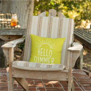 Hallo zomer koele typografie kleurrijk buitenkussen
