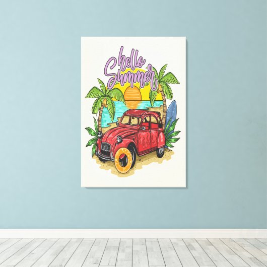 Hallo Zomer Kunstwerk 2024 Canvas Afdruk (Insitu (Houten vloer))