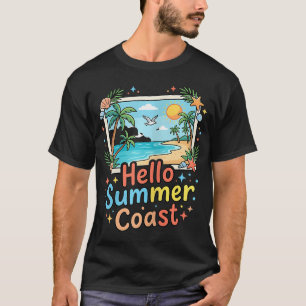 Hallo Zomer Kust Tropisch Strand T-shirt