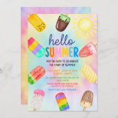 Hallo zomer, laatste schooldag, poolparty kaart (Voorkant / Achterkant)