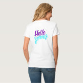Hallo Zomer Levendig Script Design T-shirt (Achterkant volledig)
