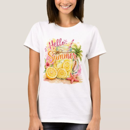 Hallo Zomer Limonade T-Shirt (Voorkant)