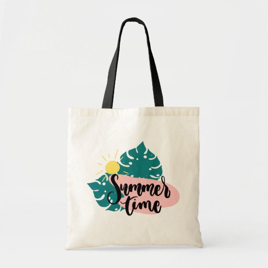 hallo zomer met Flamingo Tropical Canvas tas (Voorkant)