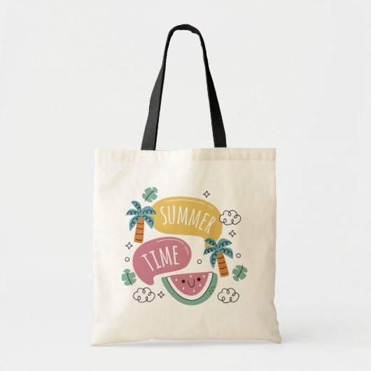 hallo zomer met Flamingo Tropical Canvas tas (Voorkant)