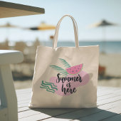 hallo zomer met Flamingo Tropical Canvas tas