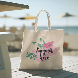hallo zomer met Flamingo Tropical Canvas tas