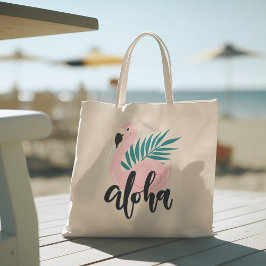 hallo zomer met Flamingo Tropical Canvas tas