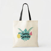 hallo zomer met Flamingo Tropical Canvas tas (Voorkant)