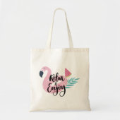 hallo zomer met Flamingo Tropical Tote Bag (Voorkant)