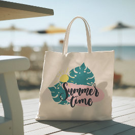 Hallo Zomer met Flamingo Tropische Boodschappentas Tote Bag