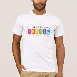 Hallo Zomer met kleurrijke tekst T-shirt
