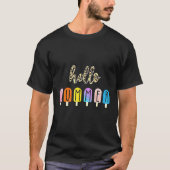 hallo zomer met luipaard Druk ijsklok T-shirt (Voorkant)