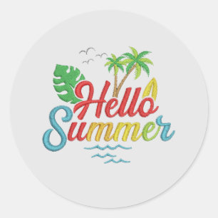 Hallo Zomer met stijl en enthousiasme Ronde Sticker