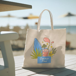 hallo zomer met typografie tropische Canvas tas