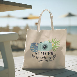 hallo zomer met typografie tropische Canvas tas