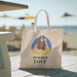 hallo zomer met typografie tropische Canvas tas
