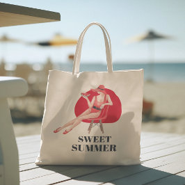 hallo zomer met typografie tropische Canvas tas