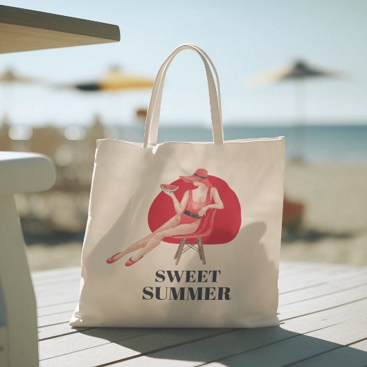 hallo zomer met typografie tropische Canvas tas