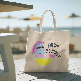 hallo zomer met typografie tropische Canvas tas