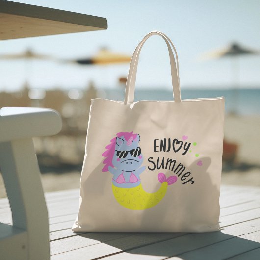 hallo zomer met typografie tropische Canvas tas
