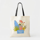 hallo zomer met typografie tropische Canvas tas (Voorkant)