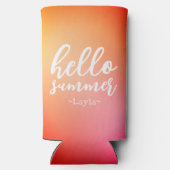 Hallo Zomer Persoonlijk Seltzer Blikjeskoeler (Achterkant)