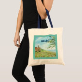 Hallo Zomer Poppy Field Sun Zee Landschap Tote Bag (Voorkant (product))