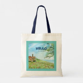 Hallo Zomer Poppy Field Sun Zee Landschap Tote Bag (Achterkant)