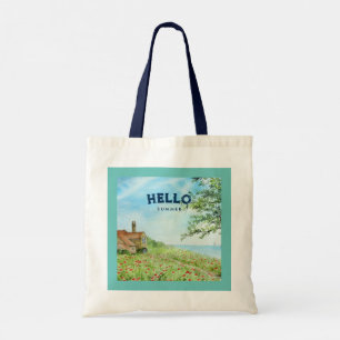 Hallo Zomer Poppy Field Sun Zee Landschap Tote Bag