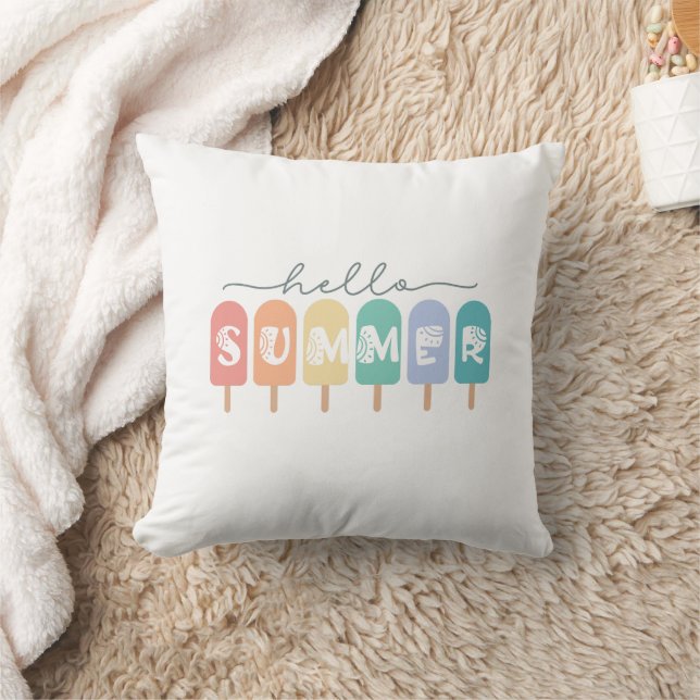 Hallo Zomer Popsicle Kleurrijk Kussen (Deken)