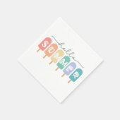 Hallo Zomer Popsicle Kleurrijk Servet (Hoek)