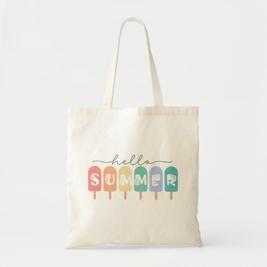 Hallo Zomer Popsicle Kleurrijk Tote Bag (Voorkant)