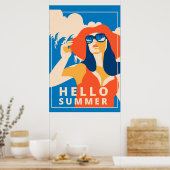  Hallo zomer Poster (Keuken)