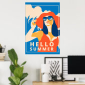  Hallo zomer Poster (Thuiskantoor)
