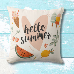 Hallo Zomer Quote Kleurrijke Mooie Kinderkamer Kid Kussen