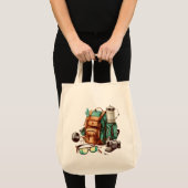 Hallo Zomer Retro Palmboom Camping Grafisch Tote Bag (Voorkant (product))