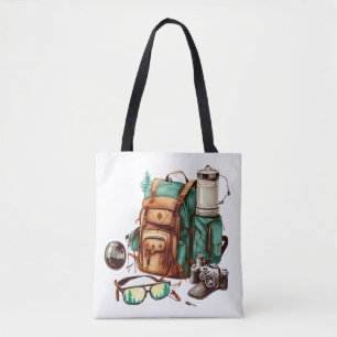 Hallo Zomer Retro Palmboom Camping Grafisch Tote Bag