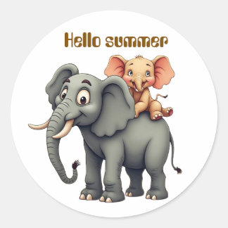 Hallo zomer ronde sticker