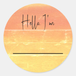 Hallo Zomer rustieke gele perzik bruiloft Ronde Sticker